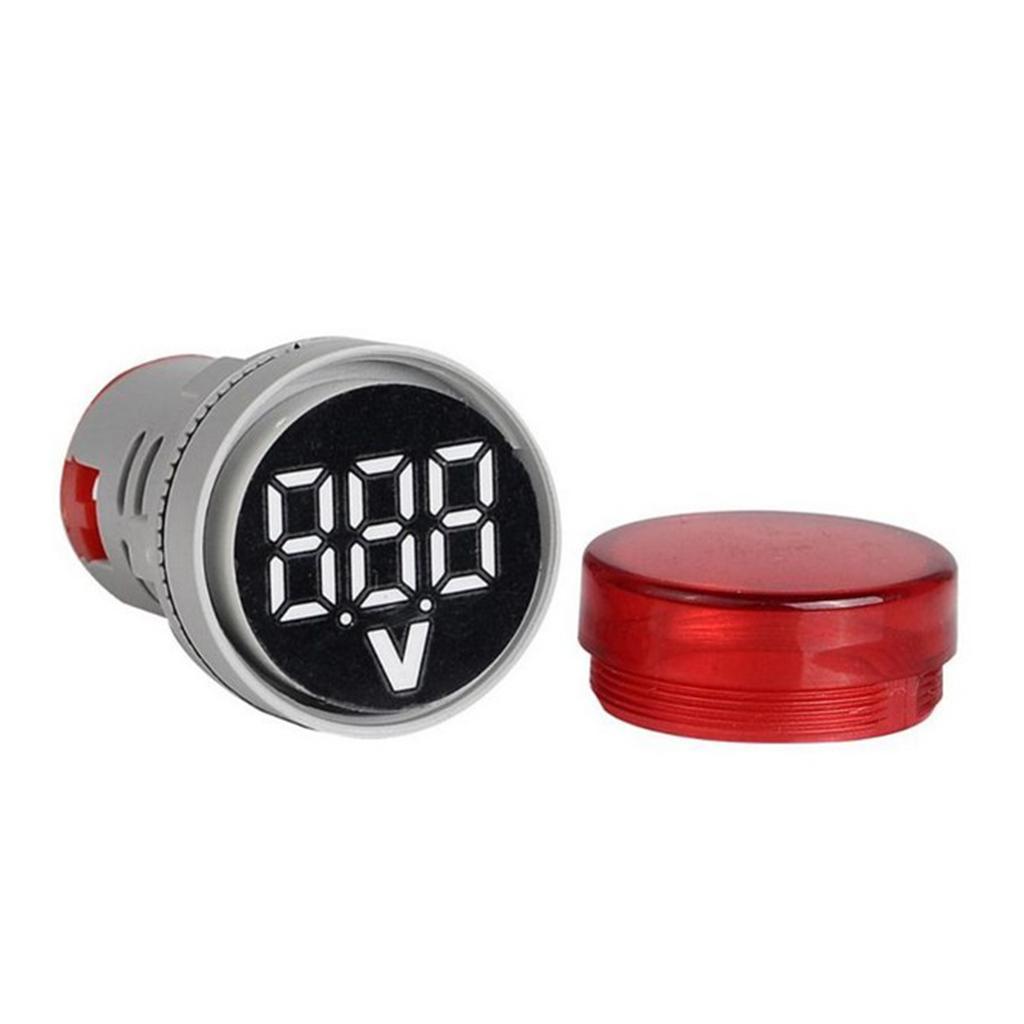 2x Mini Round Digital Voltmeter AC 12-500V Voltage