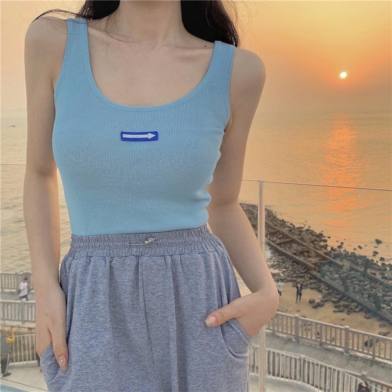 MS225 Áo ba lỗ len tăm croptop mũi tên