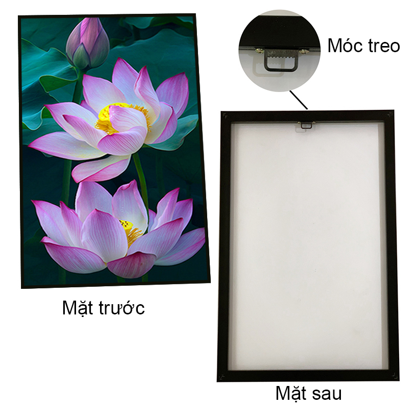 Tranh treo tường – Dòng sông quê  CA133 - Vải canvas kim tuyến  cán PiMa - công nghệ in UV - Khung viền composite - bền màu 10 năm.