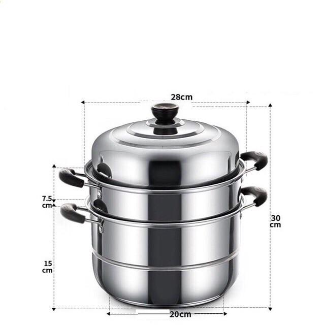 Nồi xửng hấp inox 3 tầng