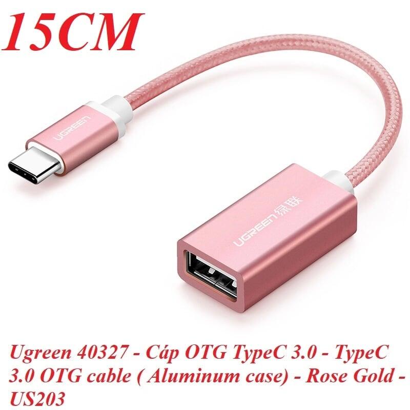 Ugreen UG40327US203TK 15Cm màu Hồng Cáp USB TypeC 2.0 OTG - HÀNG CHÍNH HÃNG