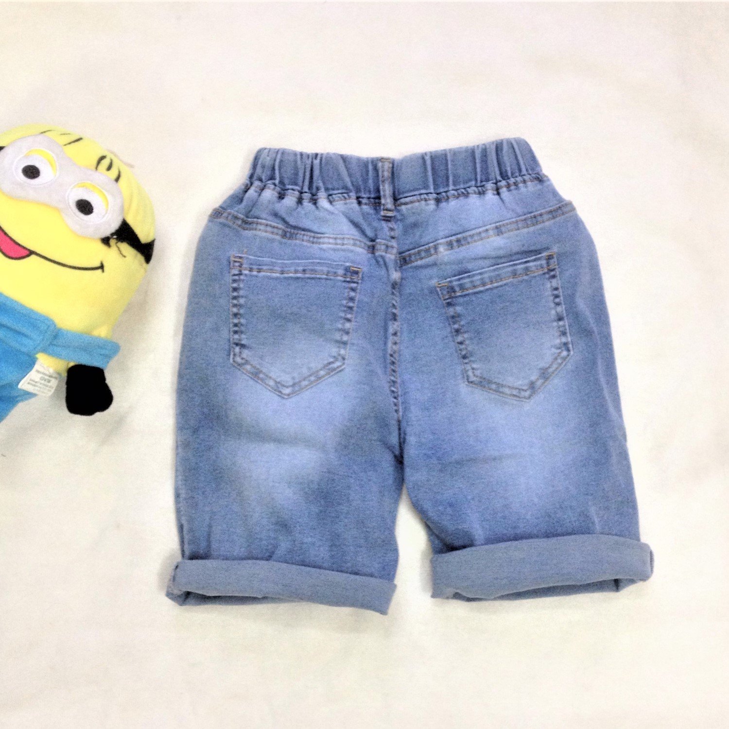 Q00002316 Quần Jean lửng bé trai đẹp, dáng ôm body, co giãn tốt, từ 4-8 tuổi (18-24kg)