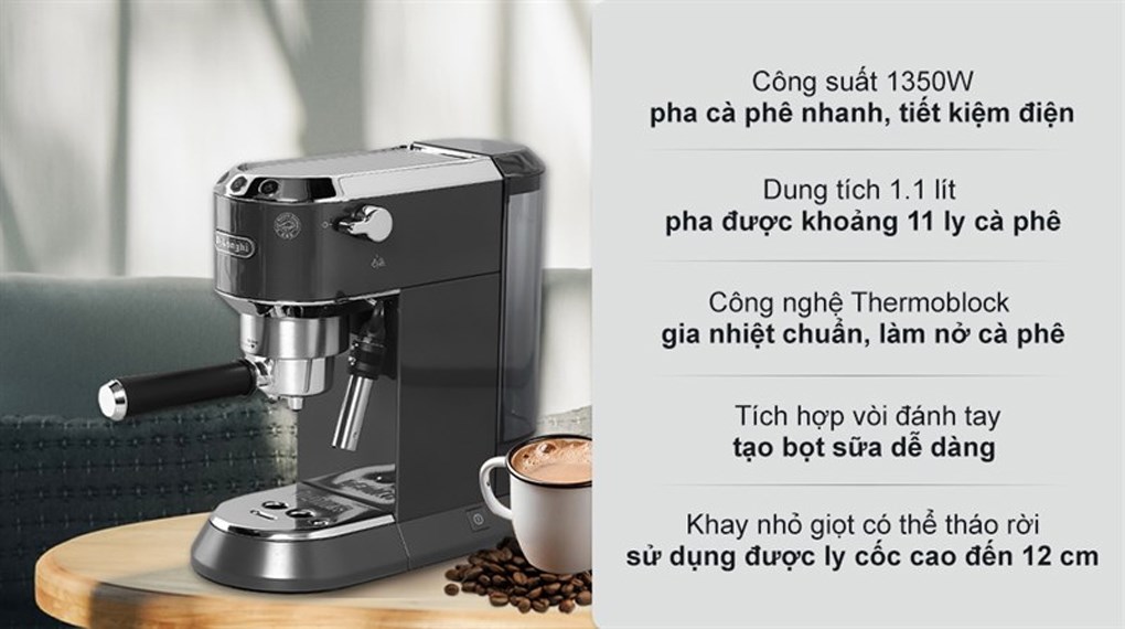 Máy pha cafe Delonghi EC785.GY - Hàng Chính Hãng