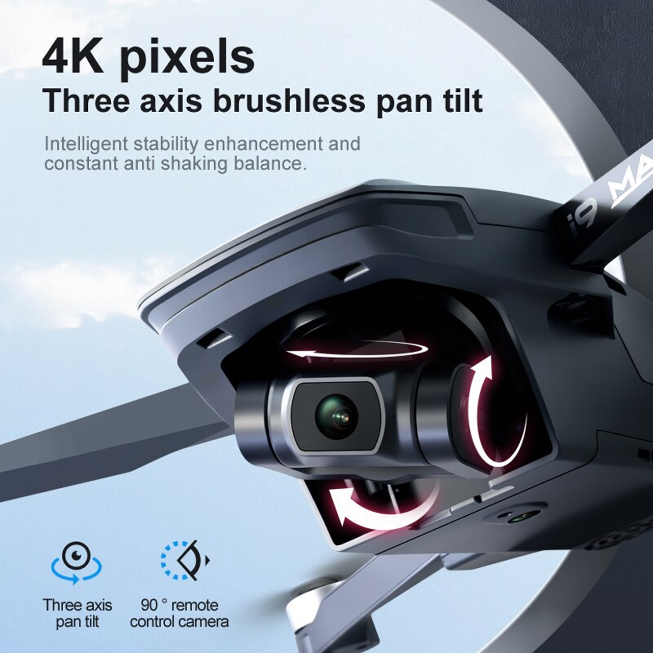 Flycam mini giá rẻ camera 4k i9 Max - Máy bay flycam thế hệ mới gimbal 3 trục, G.P.S, bay 3km, thời gian bay 25 phút, động cơ không chổi than, cảm biến chống va chạm - hàng chính hãng