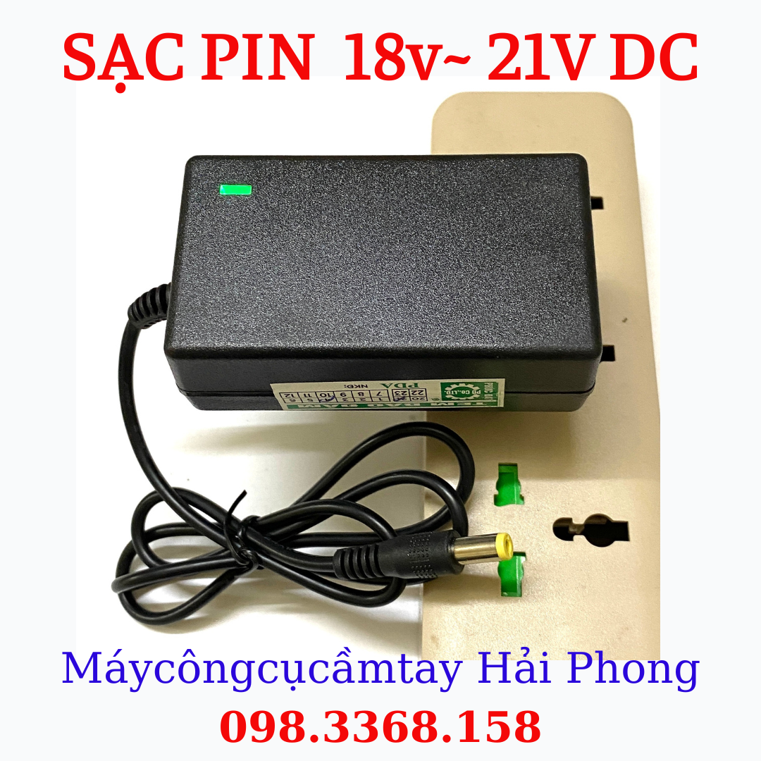SẠC PIN 18V-21V DC cổng sạc chân giắc ghim 6mm dùng điện 220V-1A