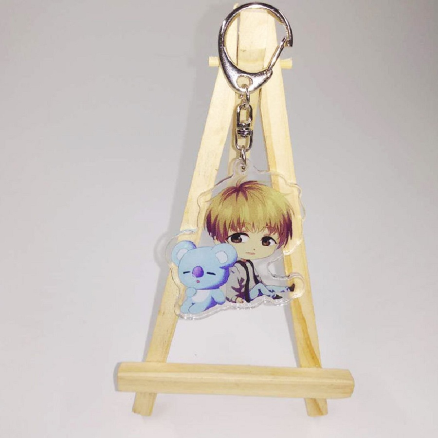 Móc chìa khóa hình nhân vật K-POP BTS Bulletproof  Acrylic Anime Keychain