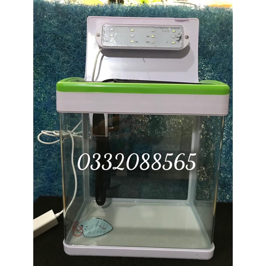 Bộ bể cá văn phòng MJ 460, bể đúc MJ- 460 gồm phụ kiện đèn, hệ lọc