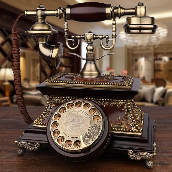 ĐIỆN THOẠI TÂN CỔ ĐIỂN DT16 bàn phím quay chuông thanh, dùng được nghe gọi âm thanh rõ ràng. Điện thoại để bàn tân cổ điển- Điện thoại bàn chất liệu gỗ để trang trí