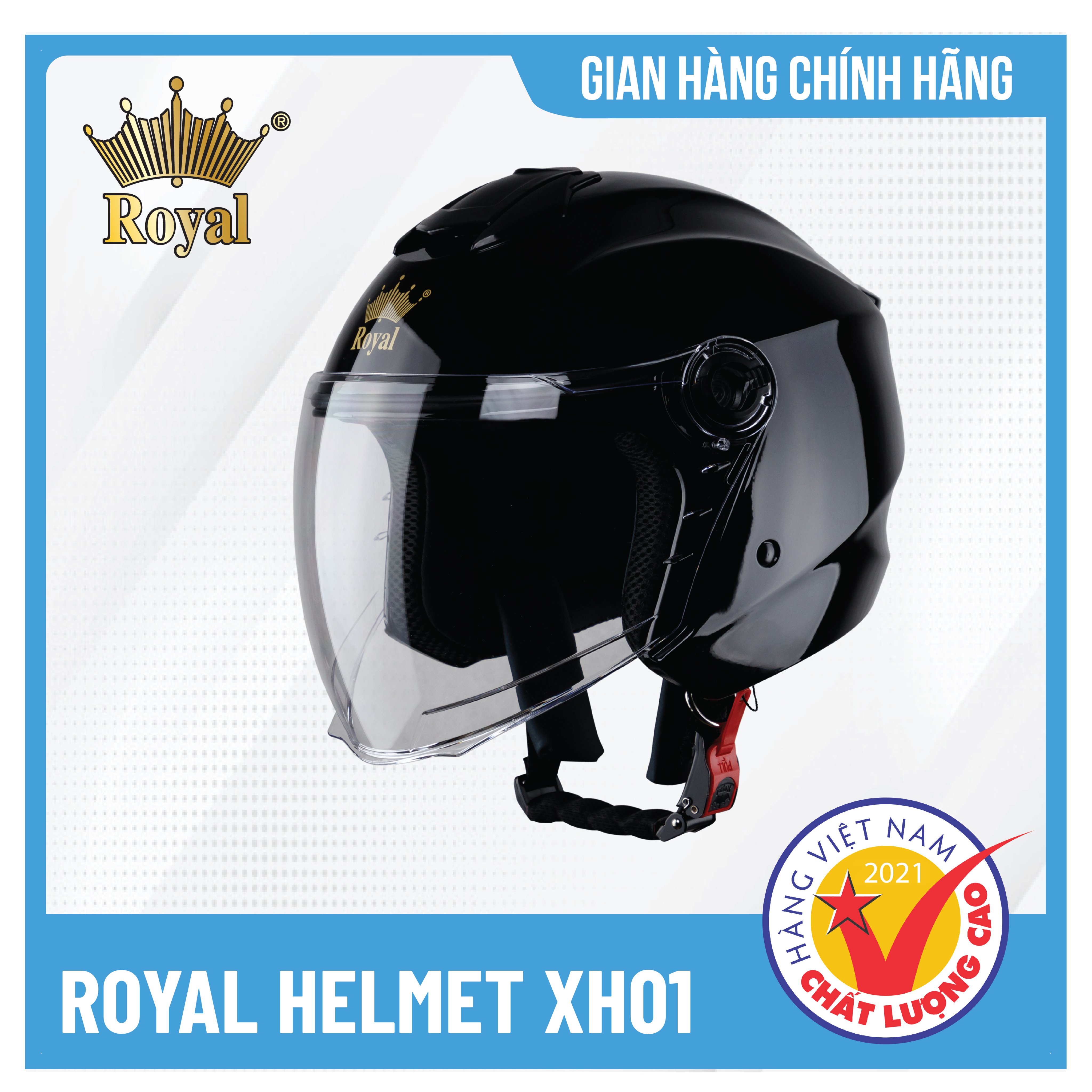 Nón bảo hiểm 3/4 Royal XH01 Trơn Thời Trang, Cá Tính