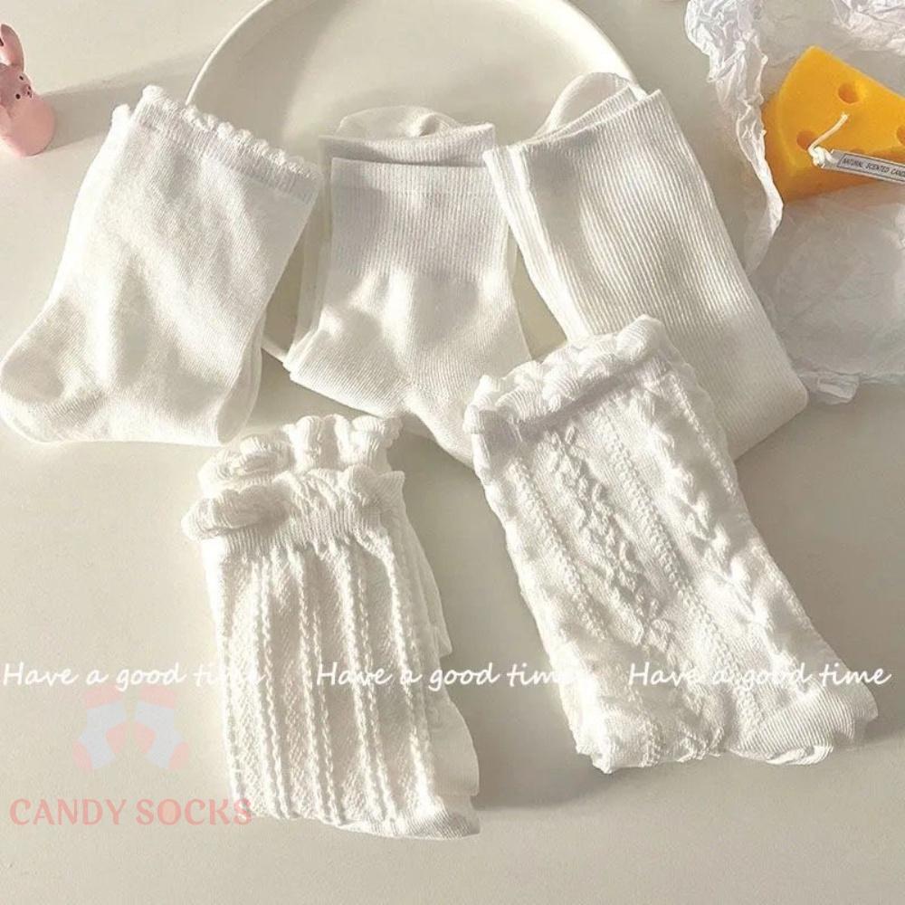 Tất nữ vớ nữ cổ trung, Set 5 đôi tất nữ phong cách Hàn Quốc, co dãn 4 chiều, chất liệu cotton Hàn cao cấp TN-169