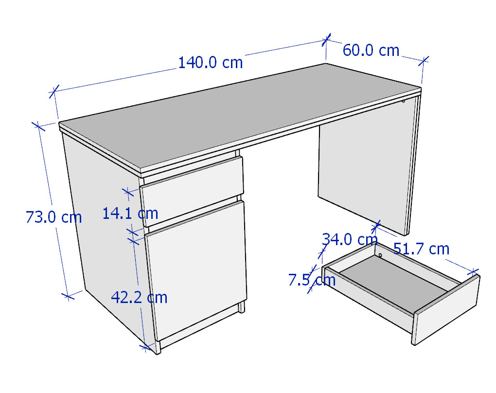 MOLTENI, Bàn làm việc 1 hộc tủ - Phong cách Bắc Âu thời thượng hiện đại