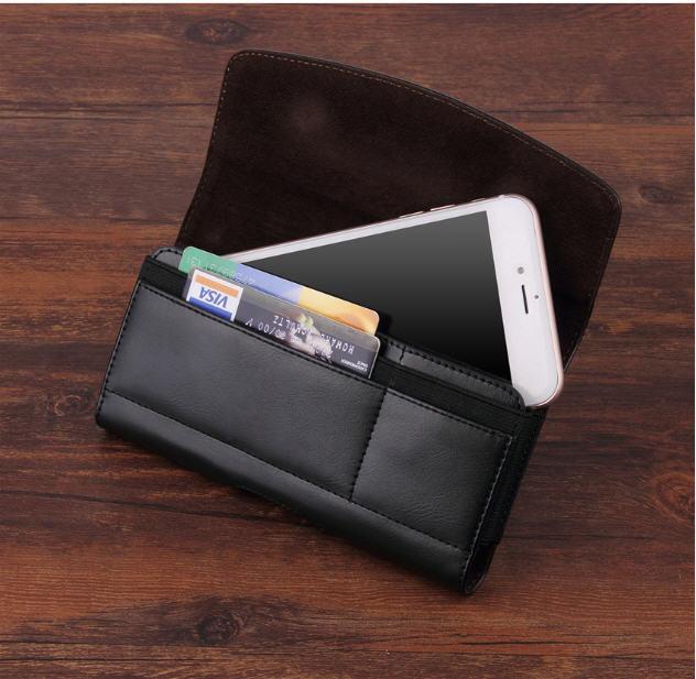 Bao da đựng điện thoại đeo ngang hông dùng được cho điện thoại từ 5inch dến 6,3 inch - hàng nhập khẩu
