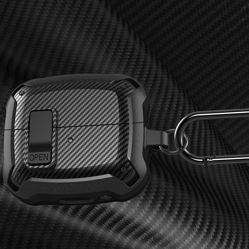 Bao Case Ốp Chống Shock Có Khóa Chống Thất Lạc Rơi Tai Nghe cho Samsung Galaxy Buds 3 / Buds 3 Pro - Hàng Chính Hãng