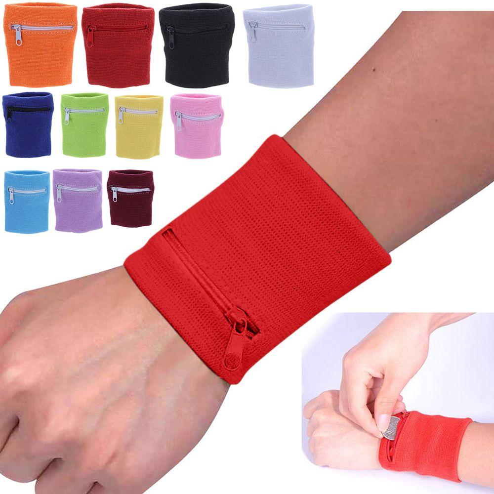 1 Máy Tính Mềm Cổ Tay Thể Thao Cổ Tay Ví Túi Chạy Bảo Vệ Cổ Tay Ngoài Trời Tập Gym Chìa Khóa Túi Xe Đạp Ví Dây Kéo An Toàn cổ Tay Color: wine red