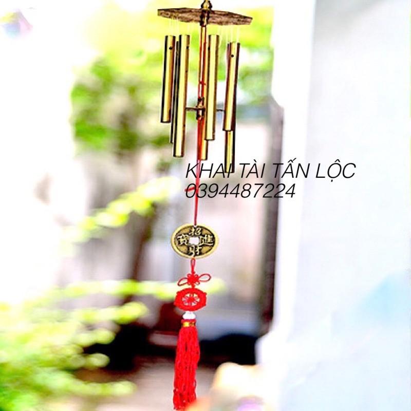 Chuông gió bát quái phong thủy 6 thanh đồng chiêu tài hoá sát