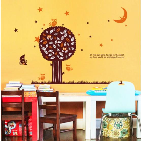 Decal trang trí tường Cây nâu lớn