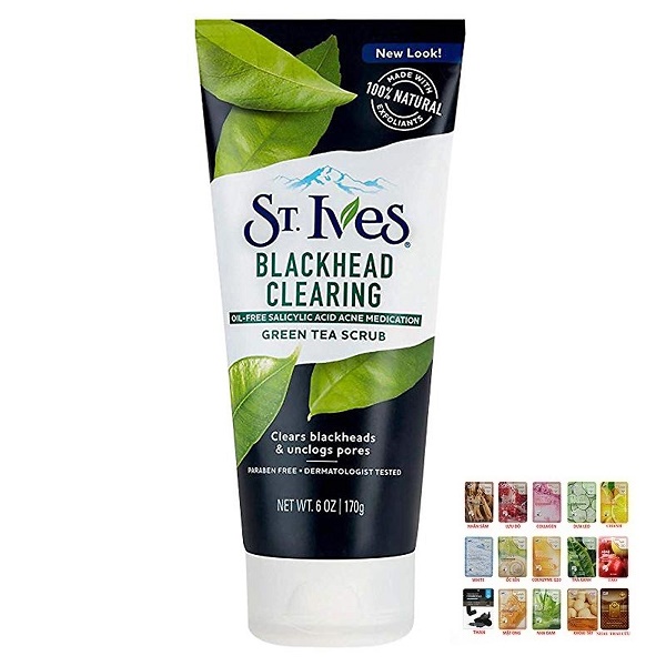 Sữa Rửa Mặt Sạch Mụn Đầu Đen St.Ives Trà Xanh (170g) [ Được Mask 3W Clinic ]