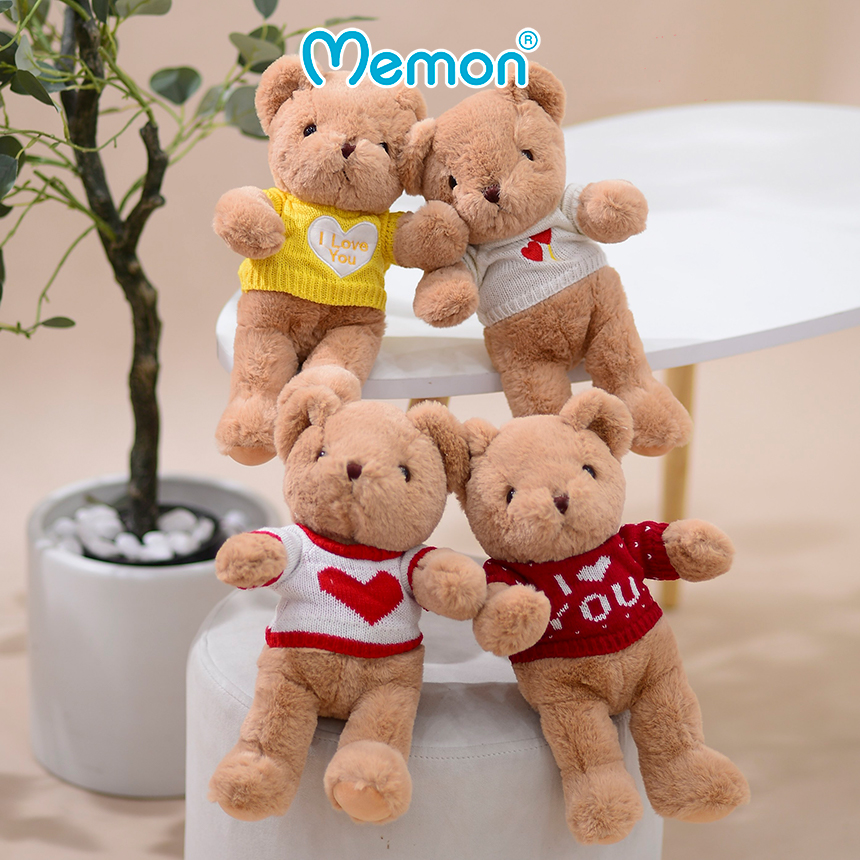 Gấu Teddy Aó Len 30cm Cao Cấp Memon, Gấu Teddy Qùa Tặng Dễ Thương