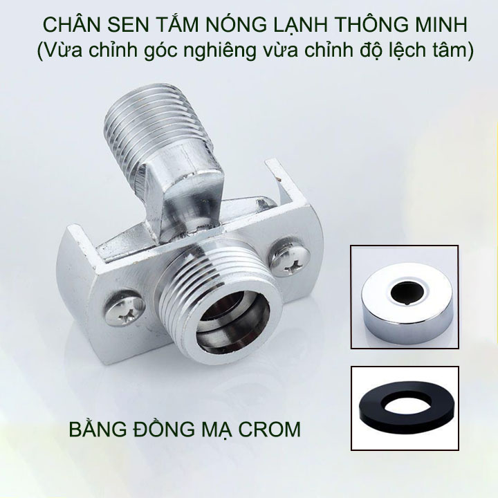 01 Phụ kiện chân sen tắm nong lạnh điều chỉnh nghiêng, lệch tâm thông minh tiện dụng