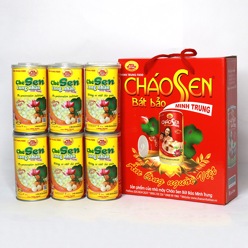 Chè sen long nhãn Minh Trung 365g (thùng 24 lon - Chè Sen Long Nhãn 24)