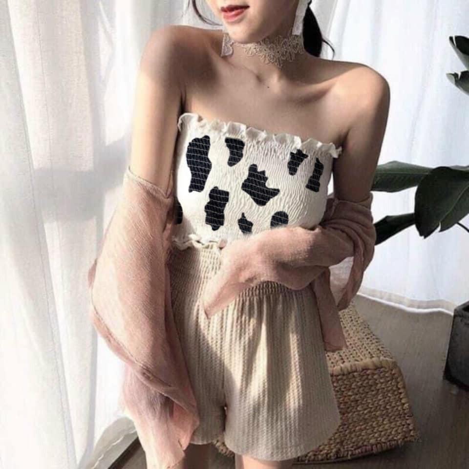ÁO ỐNG HỌA TIẾT NGỰA VẰN+ BÒ SỮA XINH XINH