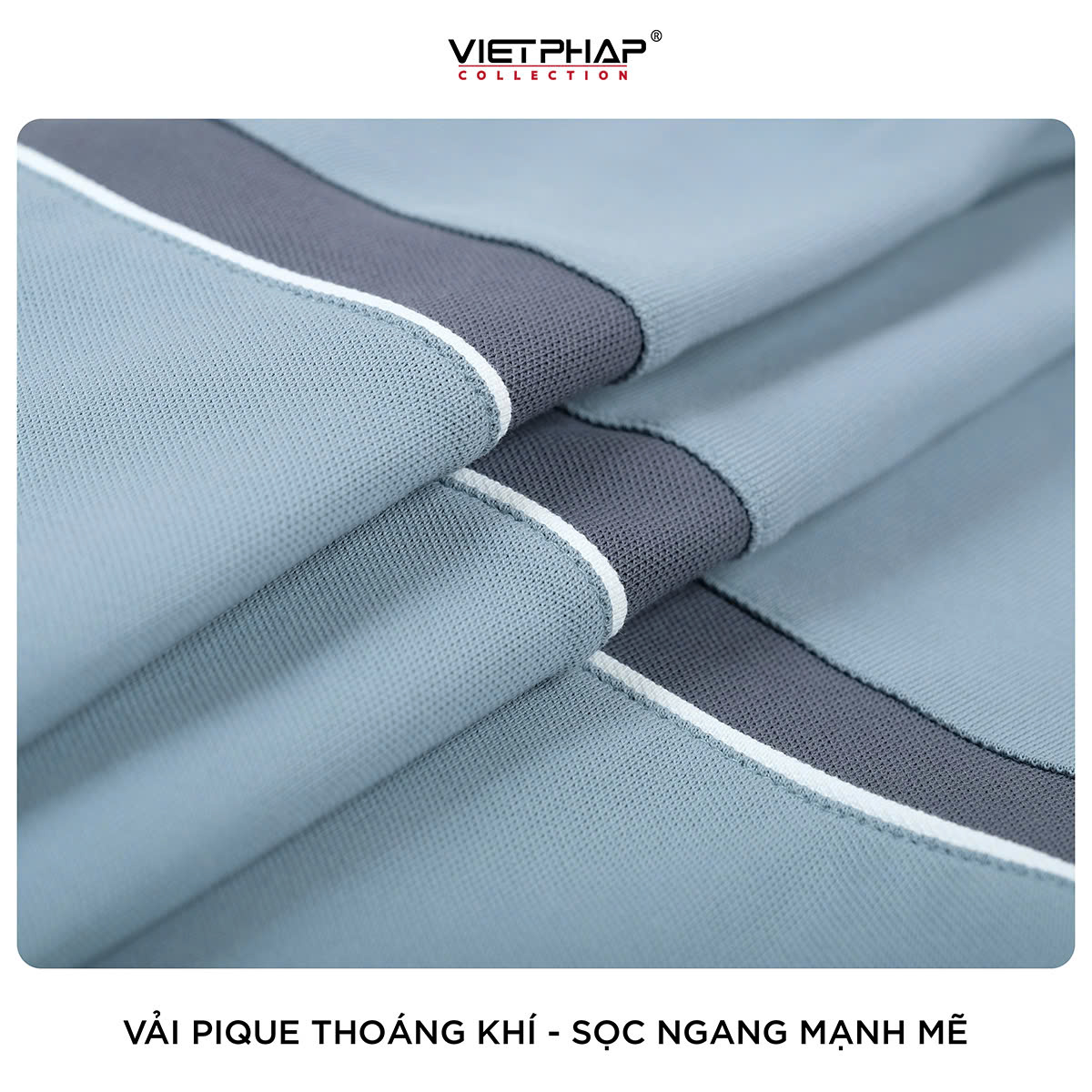 Áo Polo Nam VIỆT PHÁP Form Luxury - Thun Cá sấu Phối, lịch lãm, sang trọng 9702