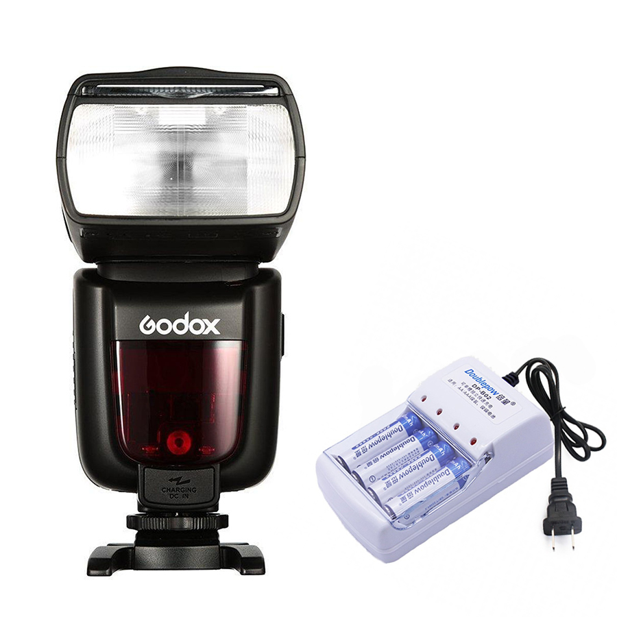 Đèn Flash Godox TT685C Cho Canon Tặng Kèm Bộ Pin Sạc - Hàng Nhập Khẩu