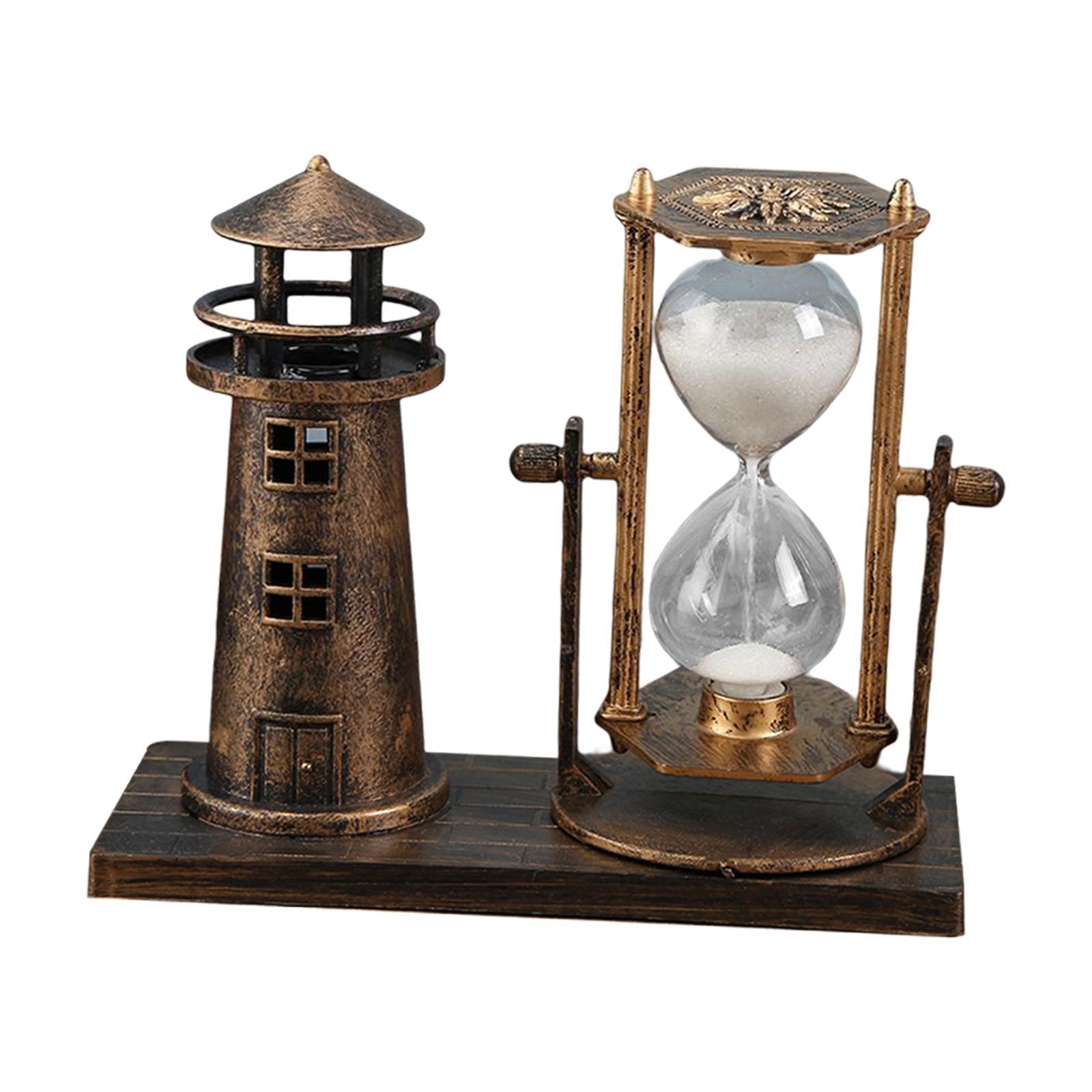 European Retro Style Lighthouse Hourglass Sand Timer for Desk New Year Gift