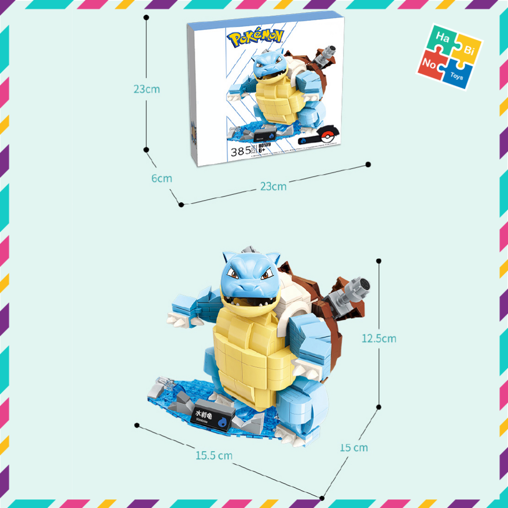 Lắp Ráp Pokemon Pikachu Keeppley Đồ Chơi Mô Hình Rùa Blastoise 385 Chi Tiết B0109 Cho Trẻ Từ 6 Tuổi