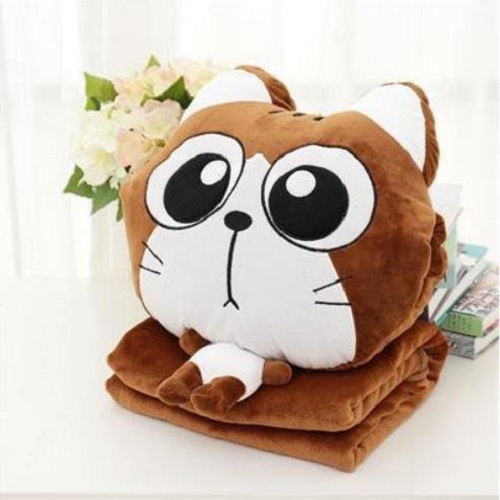 Bộ Chăn Gối Gấu Bông Totoro tròn. Chăn gối văn phòng 3in1