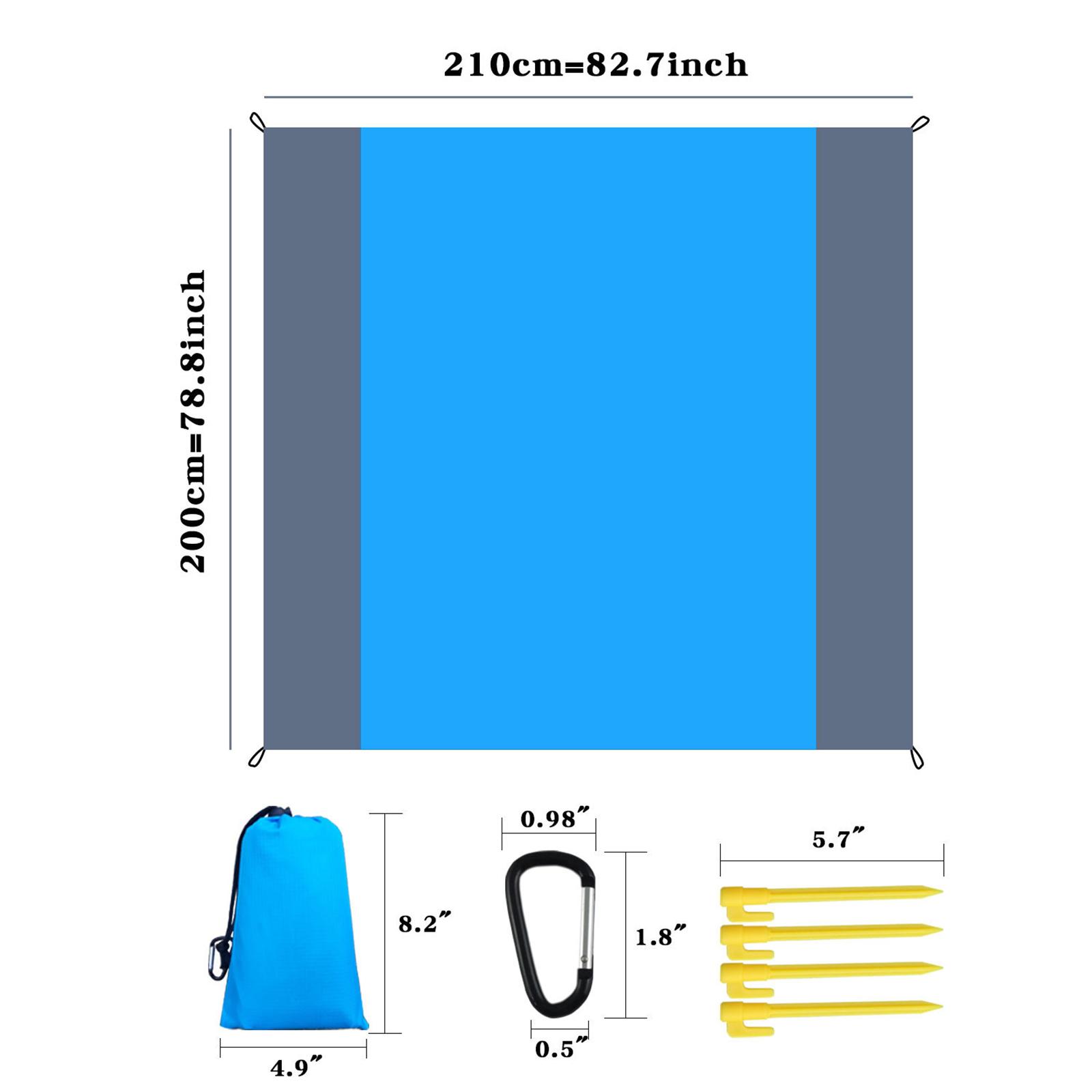 Sandproof Beach Blanket Oversized Beach Mat 78" X 82" Suitable for 4-7 Adults, Waterproof Lightweight Picnic Mat for Travel, Camping, Hiking