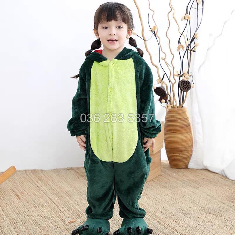 Bộ đồ thú khủng long - Bộ khủng long xanh hồng đỏ Đủ size