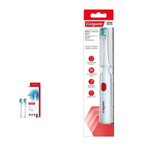 Bàn chải điện dùng pin Colgate Pro Clinical B150 công nghệ sóng âm tặng 2 đầu bàn chải