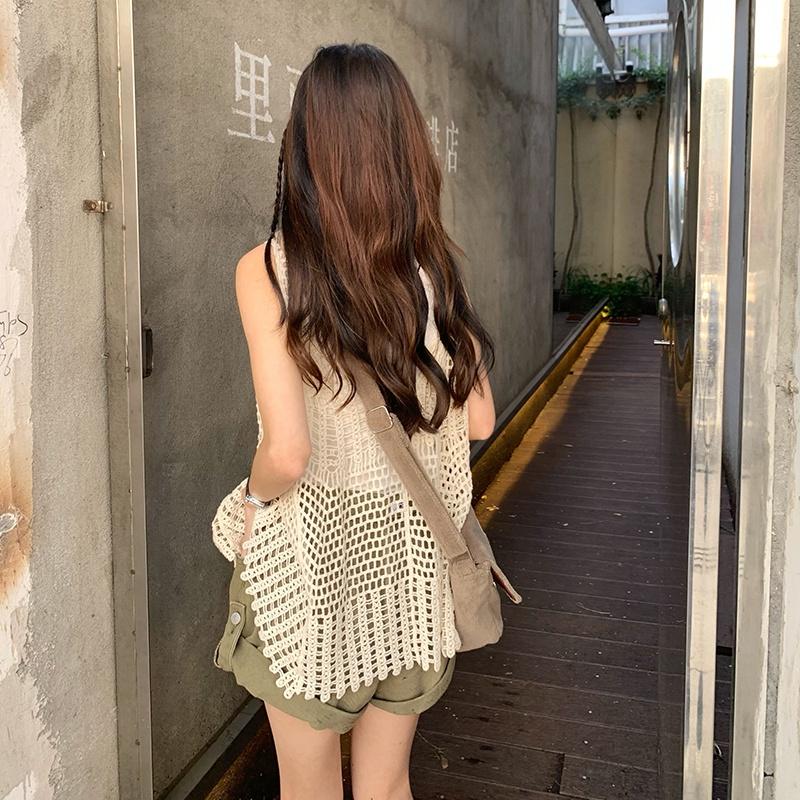 [L2M] Áo LƯỚI len dệt kim ĐI BIỂN không tay loại 1 thời trang mùa hè xinh xắn