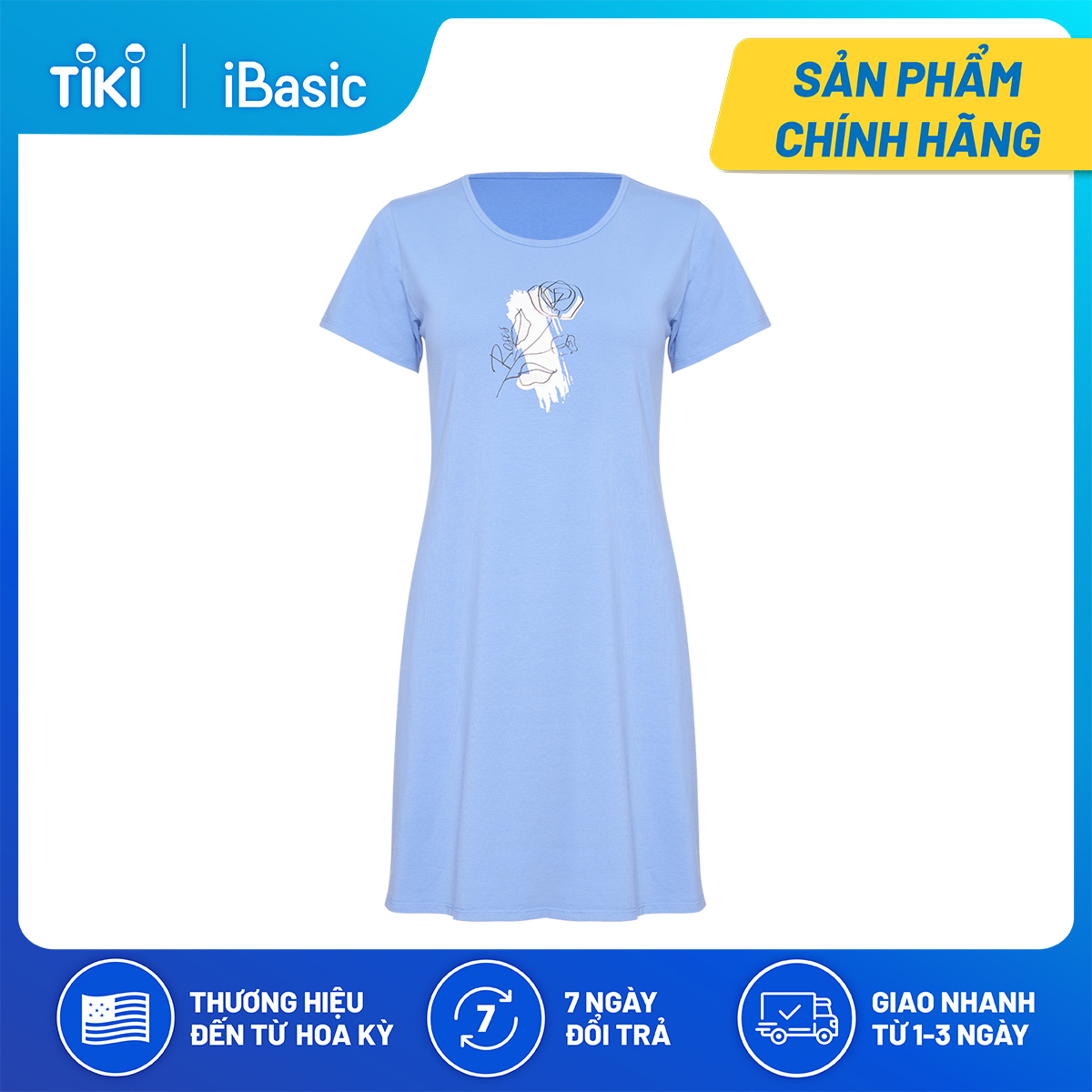 Đầm ngủ nữ cotton iBasic SW008