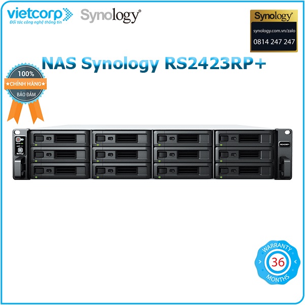 Thiết bị lưu trữ NAS Synology RS2423RP+ - Hàng Chính Hãng