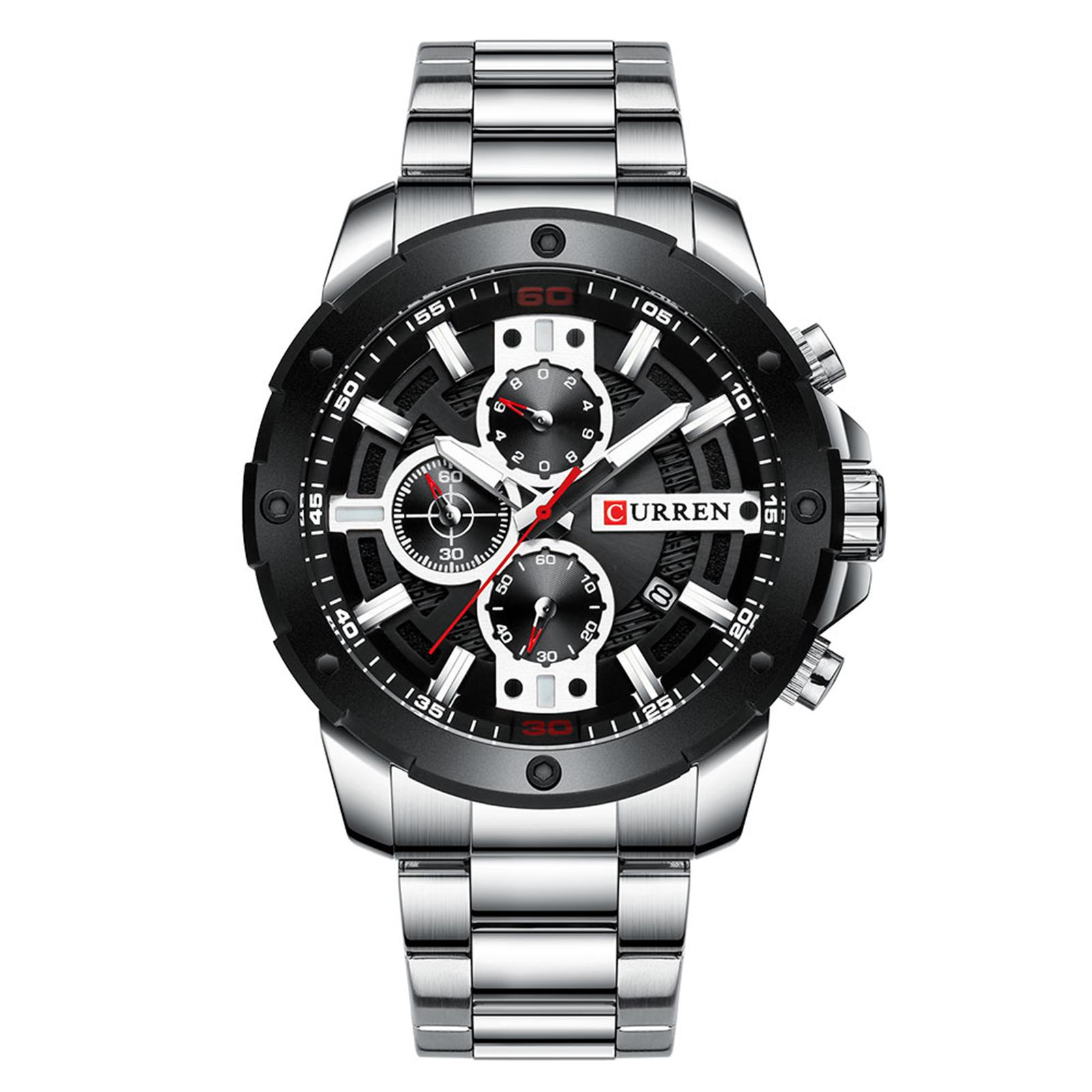 Đồng hồ thạch anh CURREN 8336 Nam Dây đeo bằng thép không gỉ Thời trang đa chức năng 3ATM Chronograph