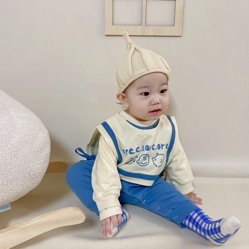 2021 Bộ Quần Áo In Họa Tiết Cho Bé Romper Áo Liền Quần Sơ Sinh Áo Liền Quần Đùi Và Yếm 2 Chiếc Phù Hợp Với
