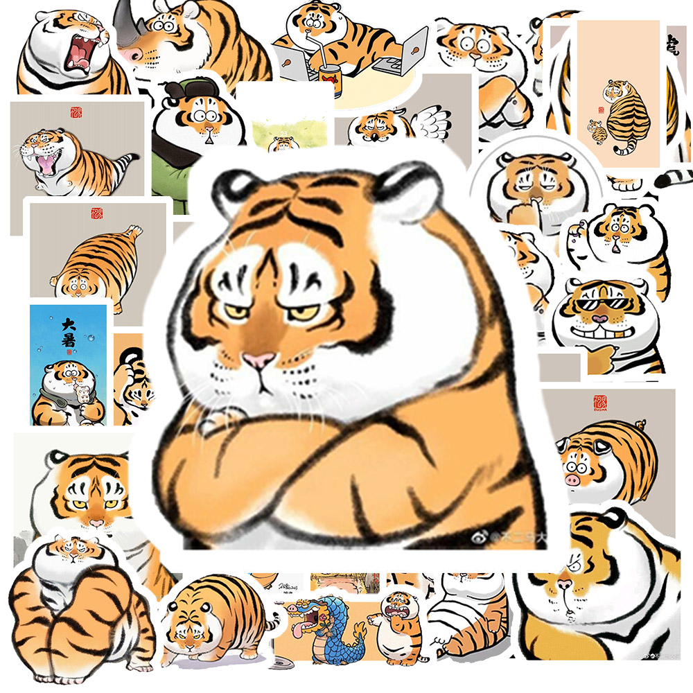 Set 50 Sticker Hình HỔ BÉO DỄ THƯƠNG – Decal Trang Trí Xe - Laptop - Nón Bảo Hiểm | Chống Nước