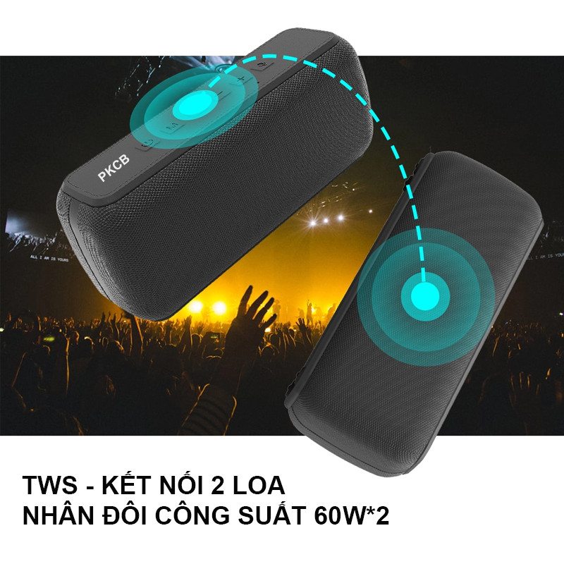 Loa Bluetooth Không Dây Siêu Trầm 60W Cực Khủng - Hàng Chính Hãng PKCB92