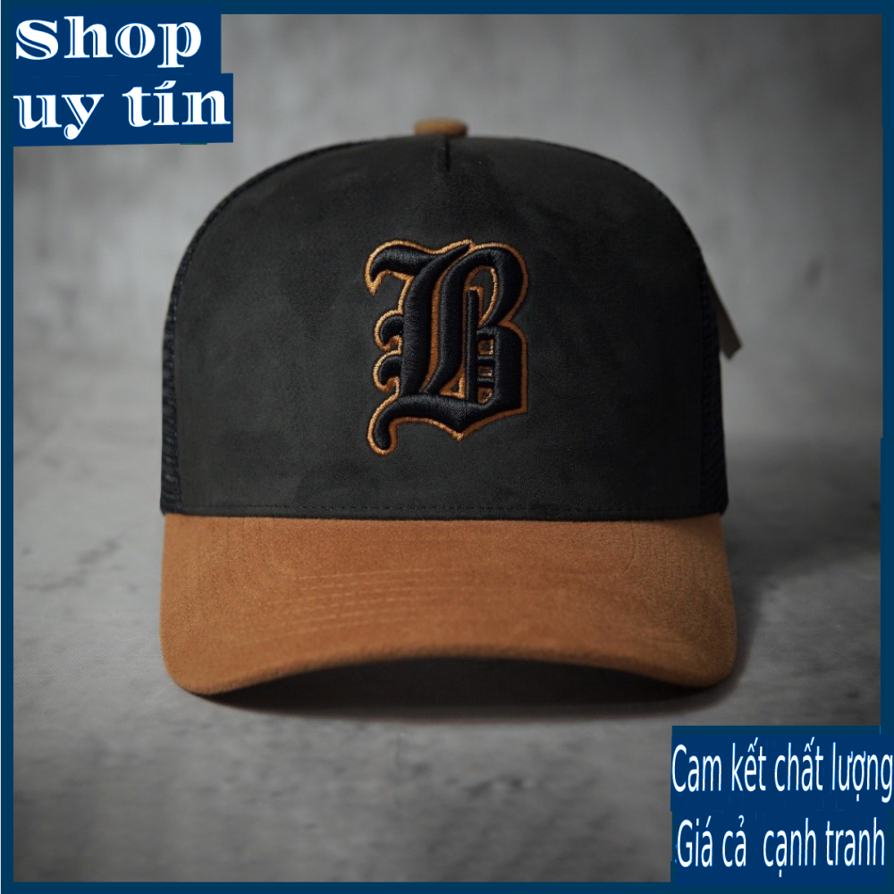 [ Miễn ship / giảm giá ] MŨ NÓN LƯỠI TRAI NAM NỮ LOGO B CAO CẤP - màu đen nâu