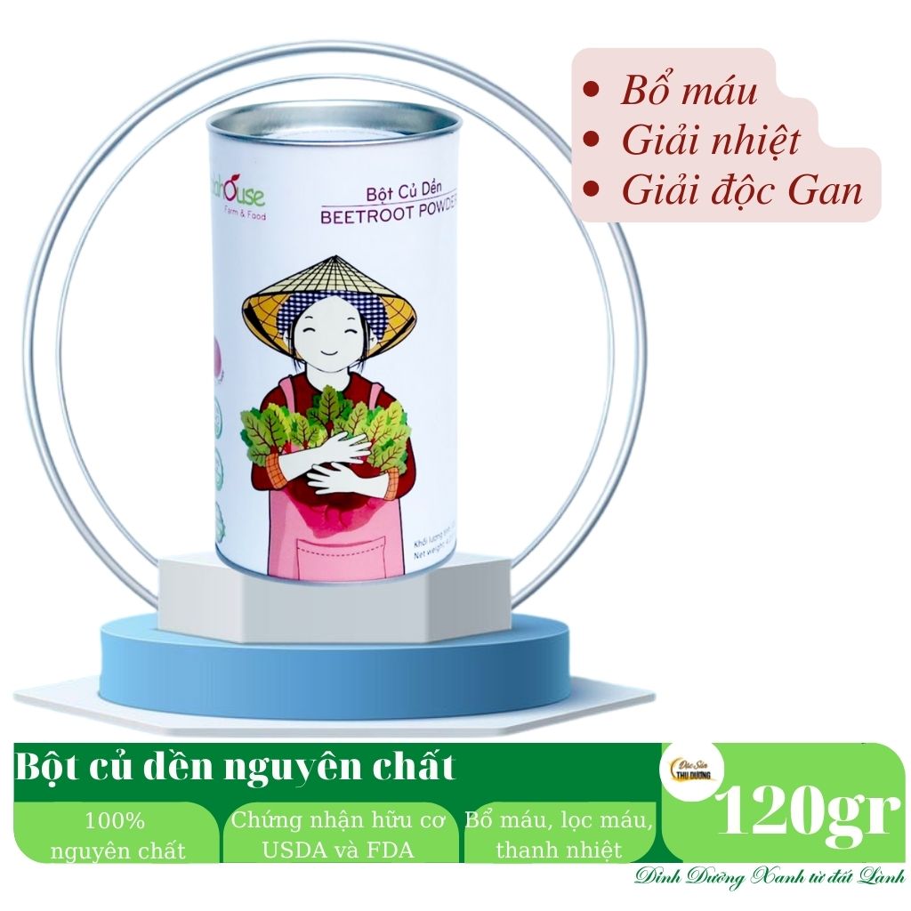 Bột củ dền hữu cơ nguyên chất sấy lạnh Dalahouse - Thúc đẩy sức khỏe tim mạch, hỗ trợ giải độc gan, tăng cường thể lực