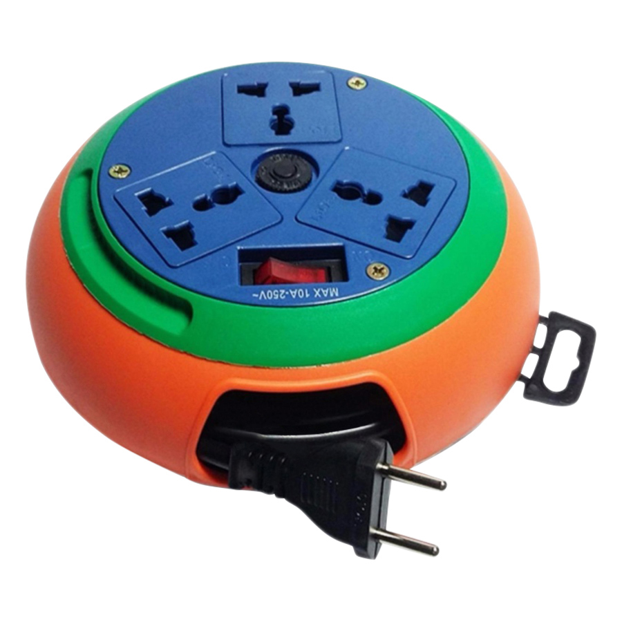 Ổ Cắm Lioa 3 Ổ Đa Năng Kéo Dài DB52-10A (Cuộn 5m)