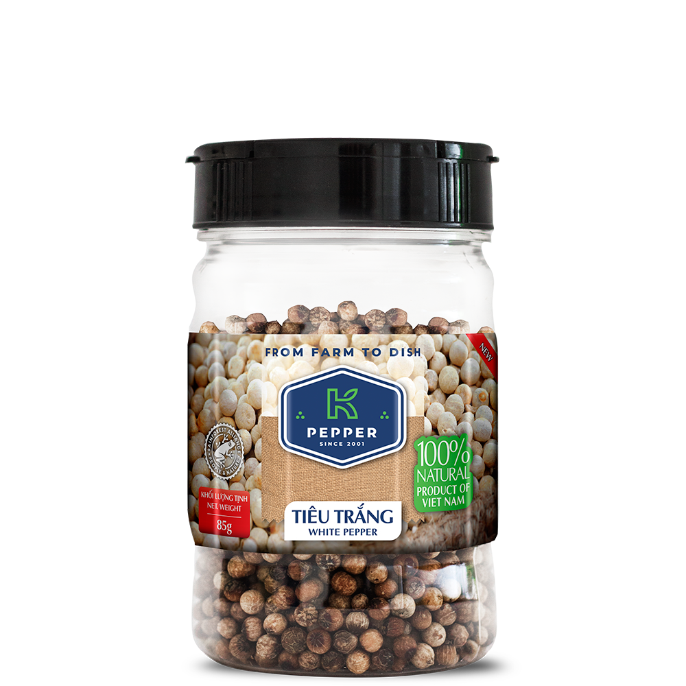 Tiêu Trắng Hạt K Pepper (85g / Hũ)