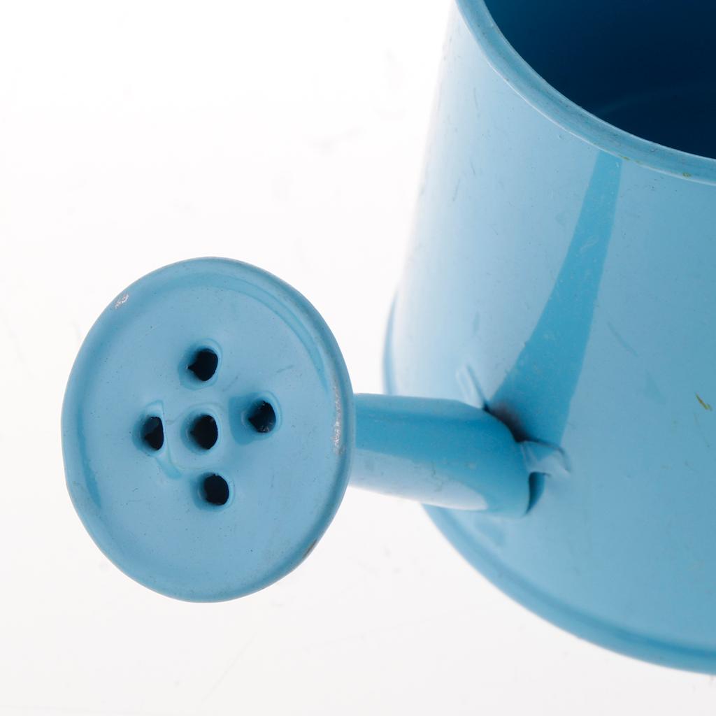 Pastoral Style Colorful Tin Flower Pot Mini Bonsai Watering Can Pot
