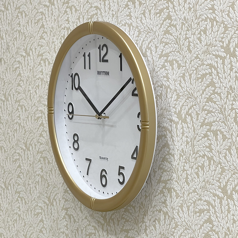 Đồng hồ treo tường Nhật Bản Rhythm CMG434BR18, Kích Thước 28.0 x 4.3cm, 580g , vỏ nhựa cao cấp, dùng pin (AAx1)