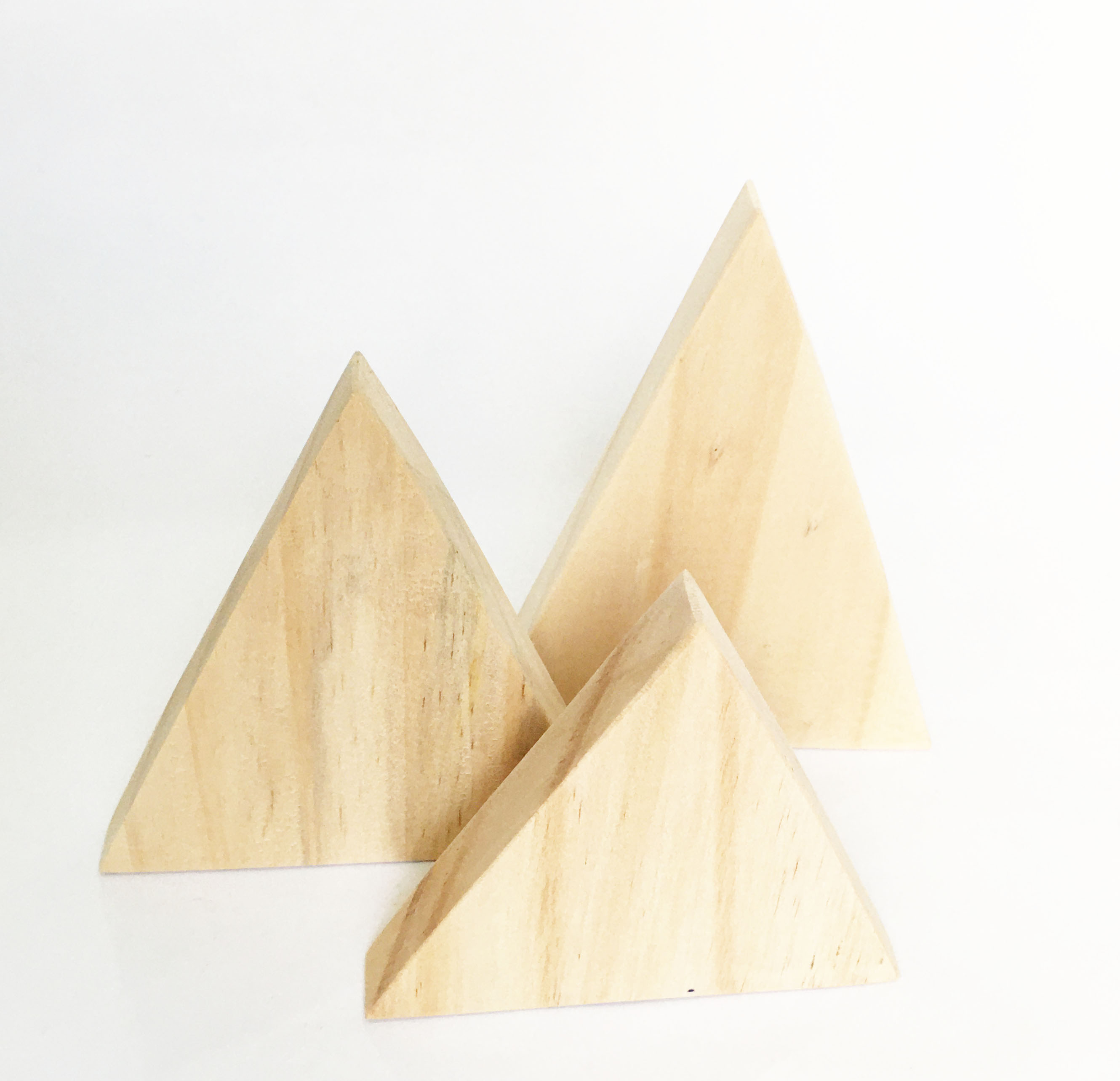 Combo 3 ngọn núi mini trang trí bằng gỗ thông trang trí handmade, vẽ, decor hoặc đồ chơi
