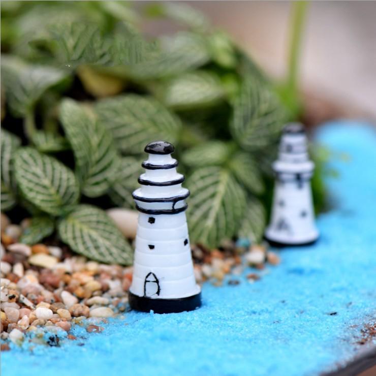 Mô hình hải đăng nhỏ dùng trang trí tiểu cảnh, terrarium, móc chìa khóa, DIY