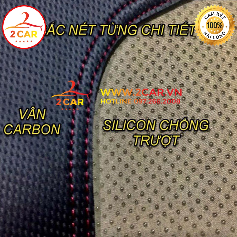 Thảm taplo da carbon xe Ford Territory 2022 2023 màu đen 3 lớp, có đế chống trượt, chống nắng nóng hiệu quả