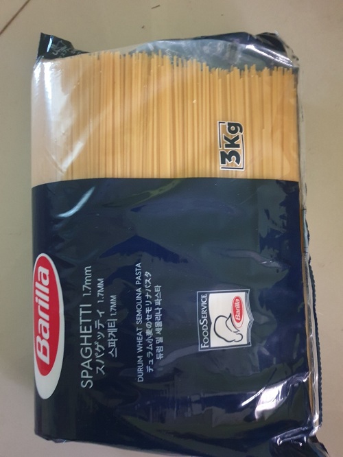 Mỳ Barilla Sợi Hình Ống túi nilon cỡ số 5 Spaghetti - 3kg